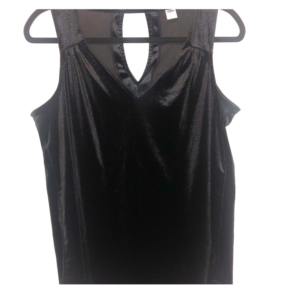 Black velvet tank blouse